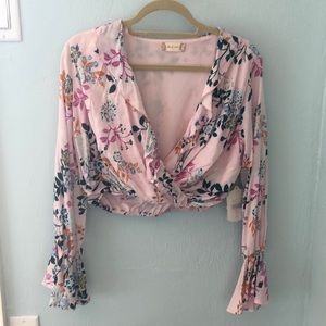 Cropped Long Sleeve Blouse